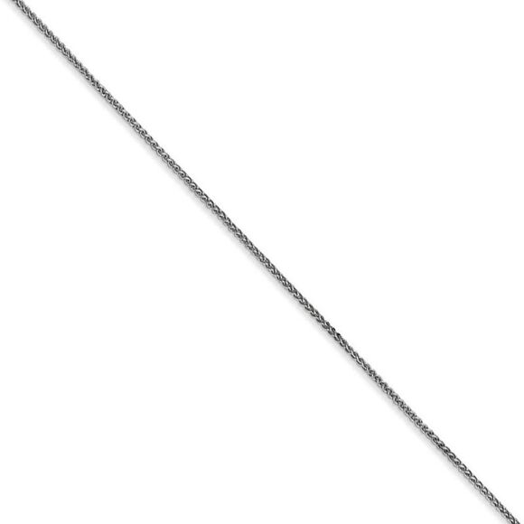 0.8mm, 14k White Gold, Solid Spiga Chain Necklace, 24 Inch - Picture 1 of 8